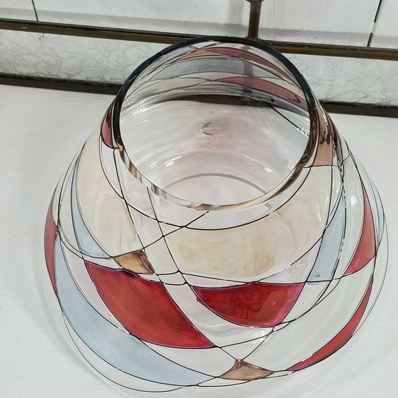 PartyLite Mosaic Calypso Jar Glass Candle Shade P8595 Stained Glass 5 x 6.5"Wide - Picture 2 of 6